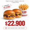 2 BURGER SIMPLE A ELECCIÓN CON PAPAS (ESTUCHE)