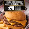 2 CHEESEBURGUERS DOBLES + ADEREZO MIL GALAXIAS + PAPAS
